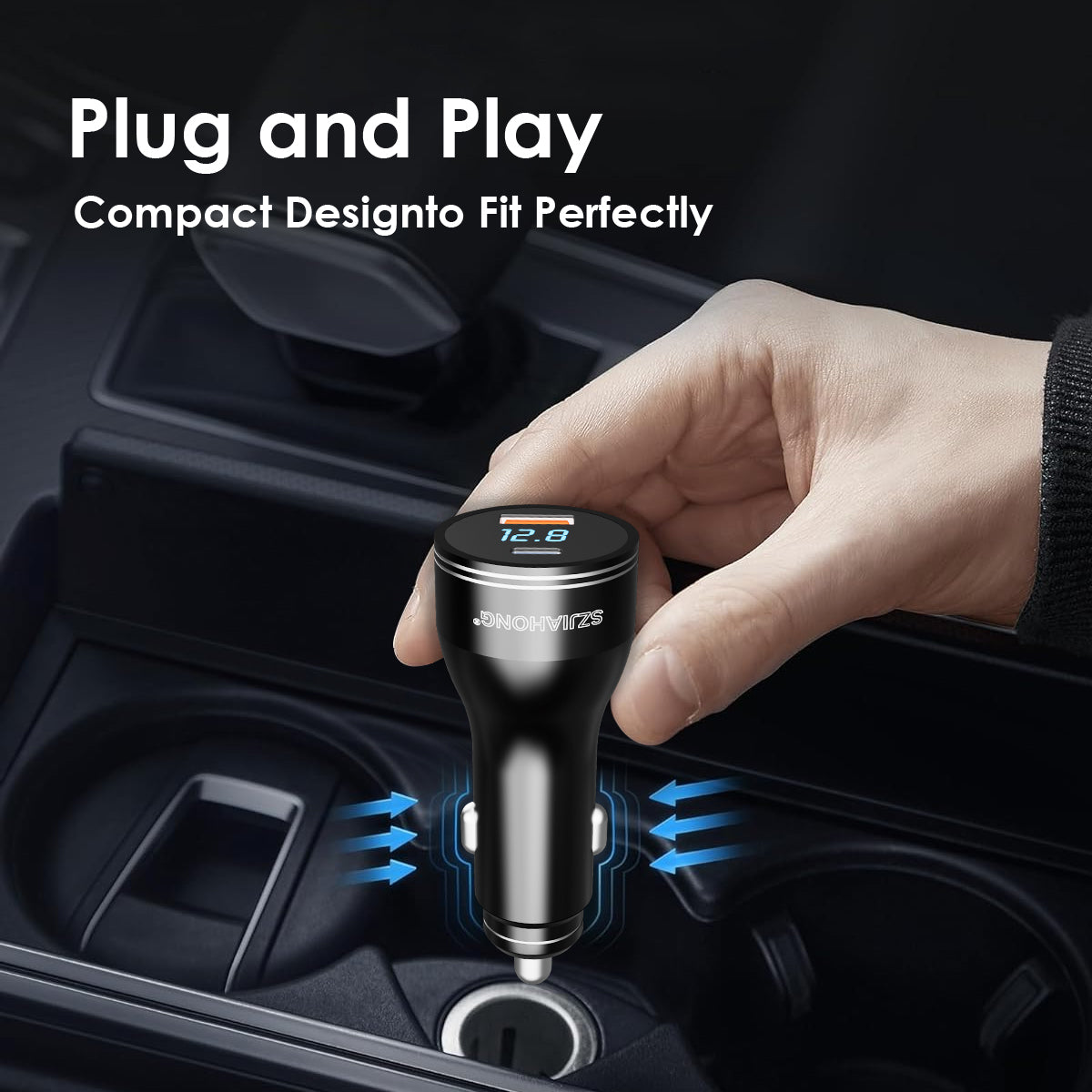 Super Fast PD165W Car Charger Set | Cigarette Lighter Fast Charger for Android, Laptops, MacBook, iPad, iPhone, Samsung, Xiaomi, Huawei