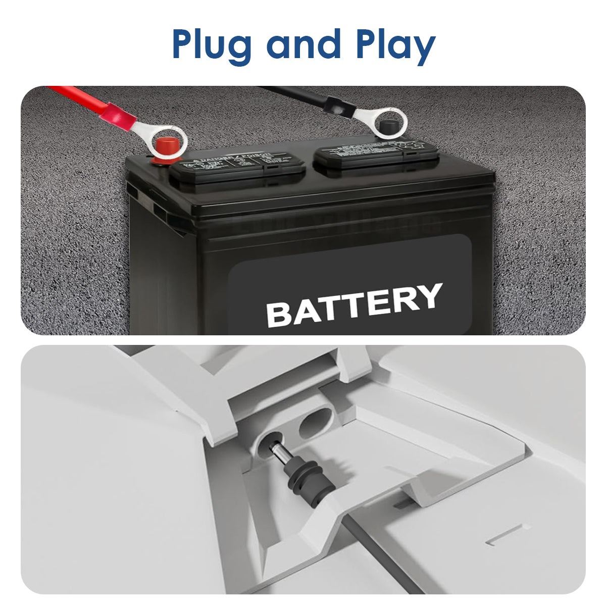 DC Power Cable with Ring Terminals and Fuse Holder