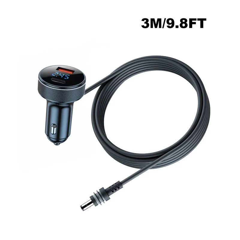 Starlink Mini DC Power Cable | 54W Fast Charger | Type-C USB Socket | Cigarette Lighter with LED Voltmeter | Digital Display | OEM