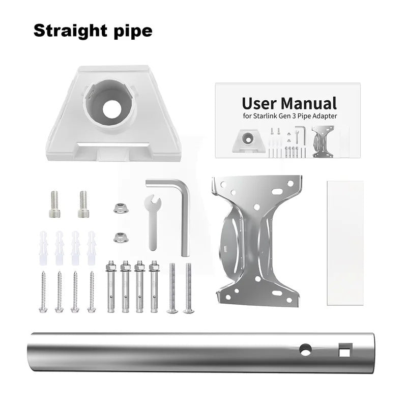 Starlink Gen 3 Roof & Wall Mount Kit | Adjustable Pipe Adapter for Starlink Standard Dishy