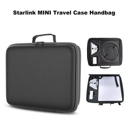 Starlink Mini Travel Case | Portable Handbag with Carbon Fiber PU Fabric | Waterproof Hard Carrying Case for Satellite Antenna