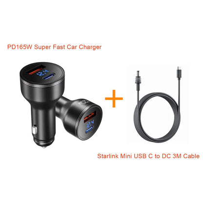 For Starlink Mini PD165W Super Fast Charger | USB-C to DC Cigarette Lighter Power Adapter for Starlink SpaceX Mini