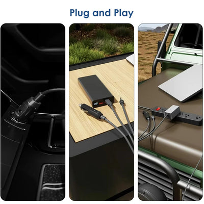 For Starlink Mini 3-in-1 DC Power Cable | Waterproof Extension Cord with USB-C, Cigarette Lighter Plug, and DC Male