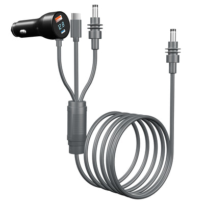 3 - in - 1 Starlink Mini Compatible Cable – Multi - Interface Car Charger with Voltage Display