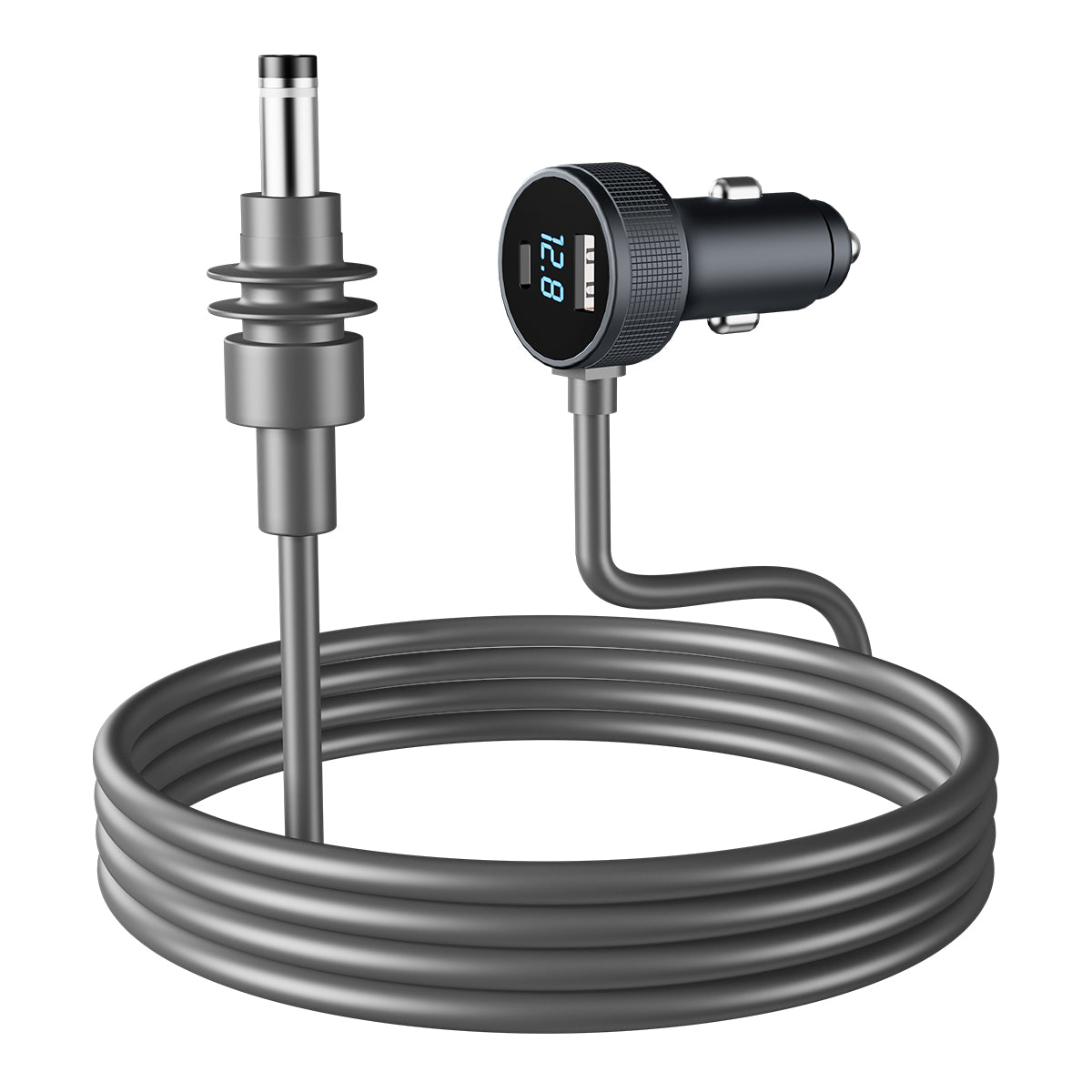 Digital Display Car Charger for Starlink Mini | PD 65W Fast Charge DC 12V-24V Car Power Cable, 18AWG