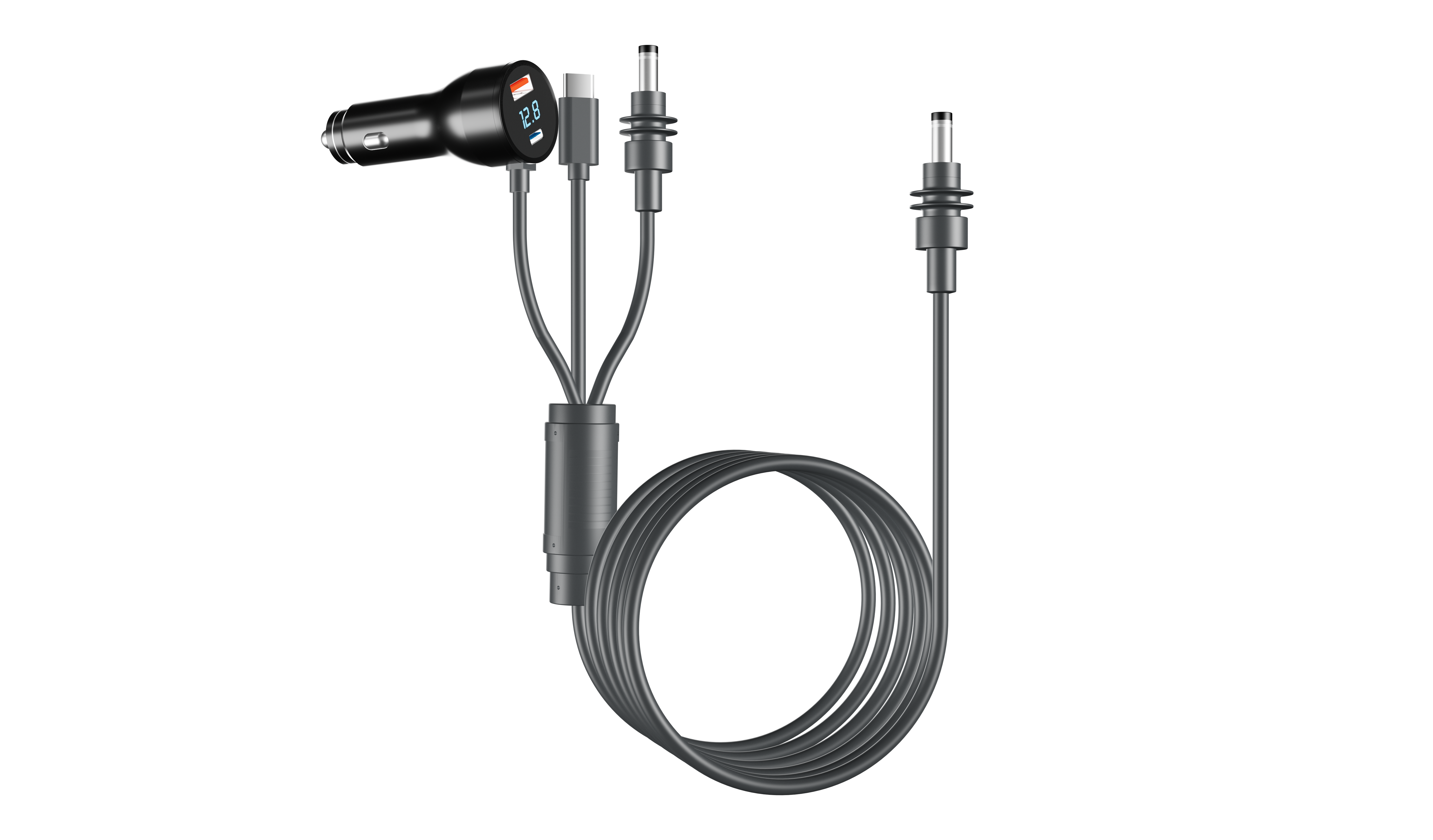 3 - in - 1 Starlink Mini Compatible Cable – Multi - Interface Car Charger with Voltage Display