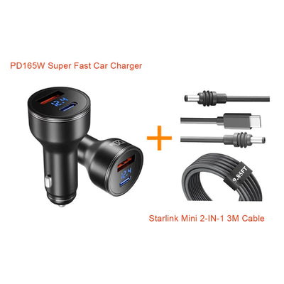 PD165W Super Fast Car Charger Set | Cigarette Lighter USB Charger for Android, Laptops, MacBook, iPad, iPhone, Samsung, Xiaomi