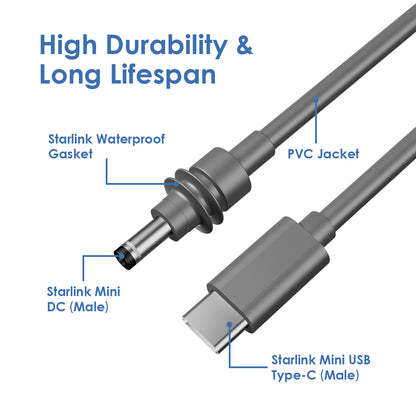 Starlink Mini USB - C to DC Cable - High - Performance Connectivity for Versatile Use