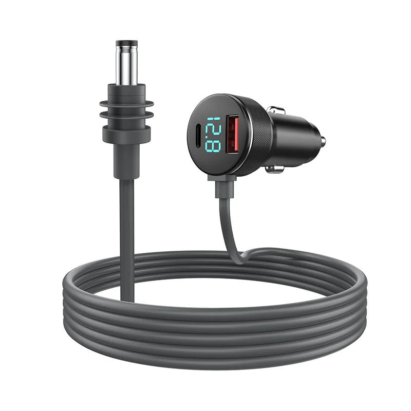 Starlink Mini DC Power Cable | 54W Fast Charger | Type-C USB Socket | Cigarette Lighter with LED Voltmeter | Digital Display | OEM