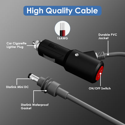 Starlink Mini Car Cigarette Lighter to DC Cable - All - in - One Mobile Power Link