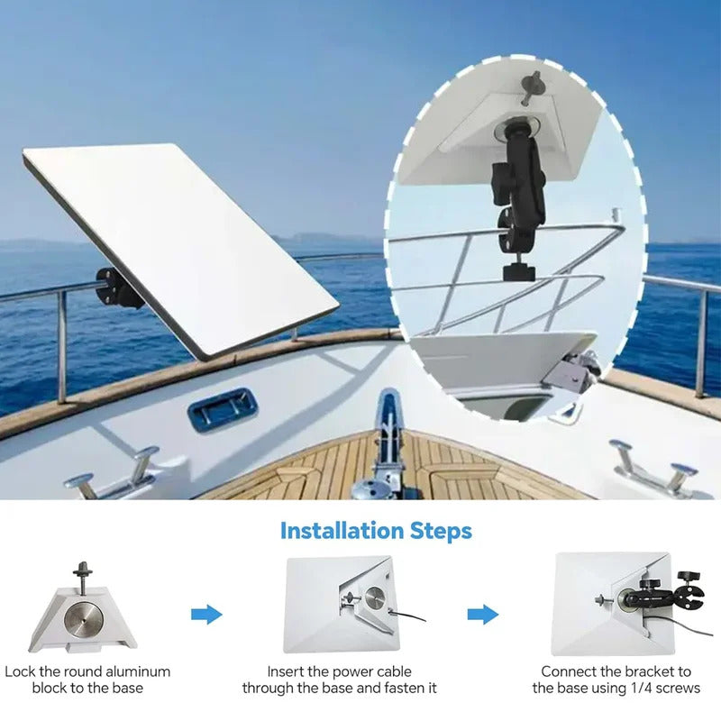 Starlink Mini Mounting Clamp | Adjustable 1/4 Screw Adapter for RV/Yacht/Camper/Guardrails