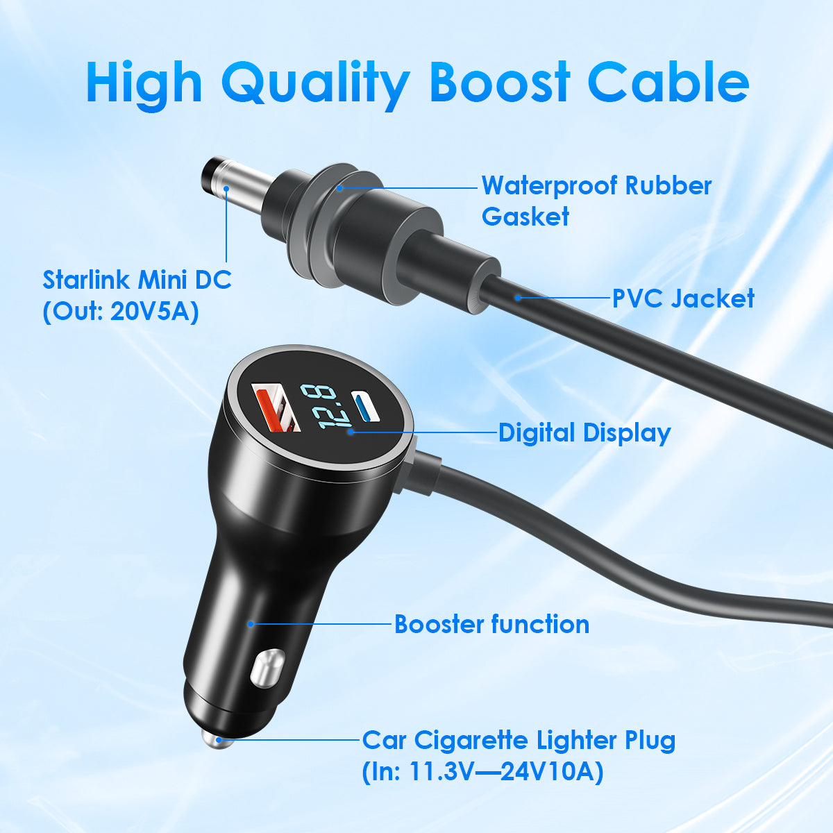 High - Quality Boost Cable for Starlink Mini - Ensuring Stable Power Supply