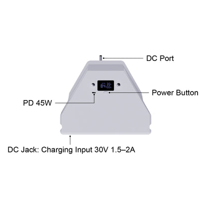 Starlink Mini Battery Pack Compact Integrated Battery Pack Input DC 30V-2A USB-C  PD 5V-3A 9V-2A 15V-3A 20V-2.2A 45W(Max)