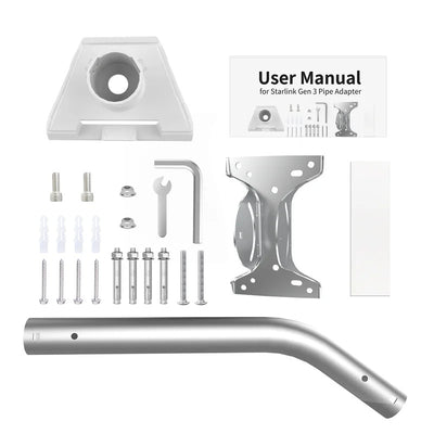 Starlink Gen 3 Roof & Wall Mount Kit | Adjustable Pipe Adapter for Starlink Standard Dishy