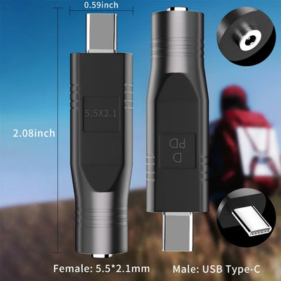 Starlink Mini Ethernet DC Power Cable with USB C to DC Adapter | Compatible with 100W PD 20V Power Supply | Charging Cord
