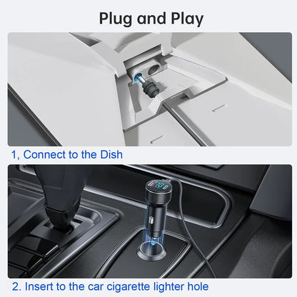 Starlink Mini Digital Car Charger Power Cable with USB and USB - C - All - in - One Mobile Charging Solution