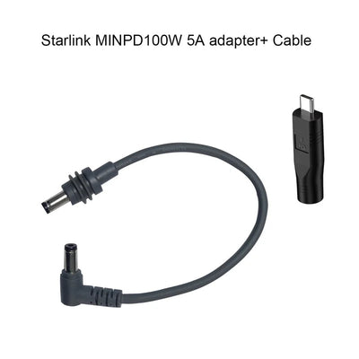 Starlink Mini Ethernet DC Power Cable with USB C to DC Adapter | Compatible with 100W PD 20V Power Supply | Charging Cord
