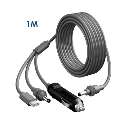 For Starlink Mini 3-in-1 DC Power Cable | Waterproof Extension Cord with USB-C, Cigarette Lighter Plug, and DC Male