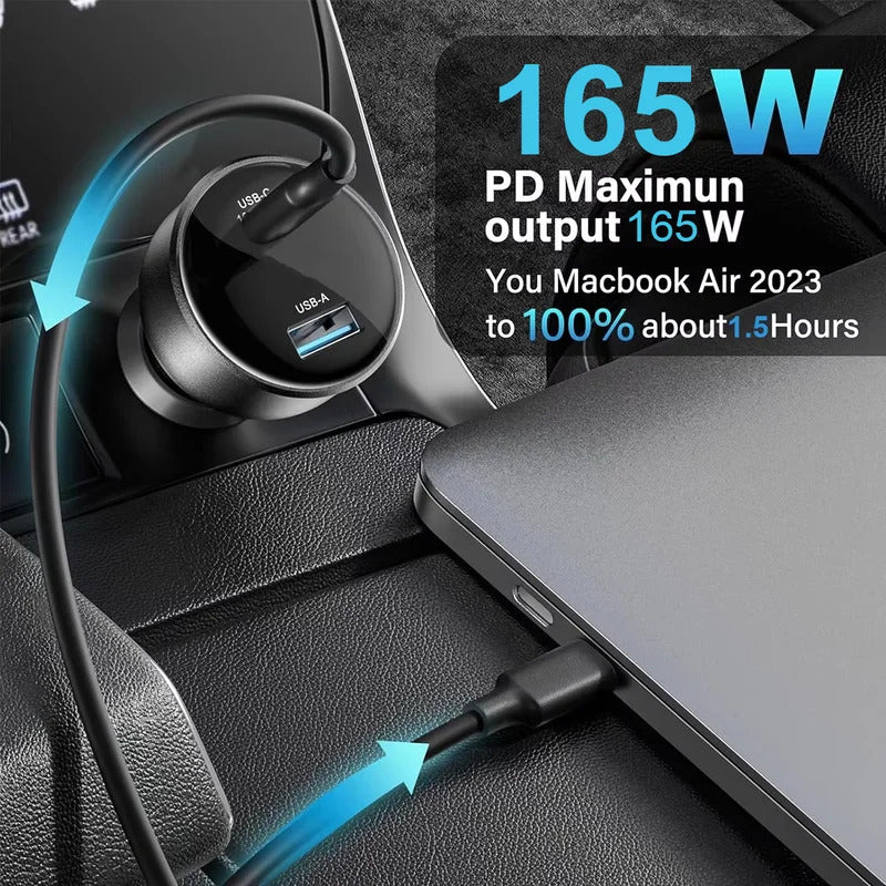 For Starlink Mini PD165W Super Fast Charger | USB-C to DC Cigarette Lighter Power Adapter for Starlink SpaceX Mini